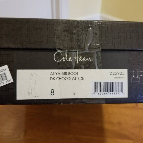 Cole Haan Air Aliya Tall Boot - Dark Chocolate Suede Size 8 - Picture 10 of 10